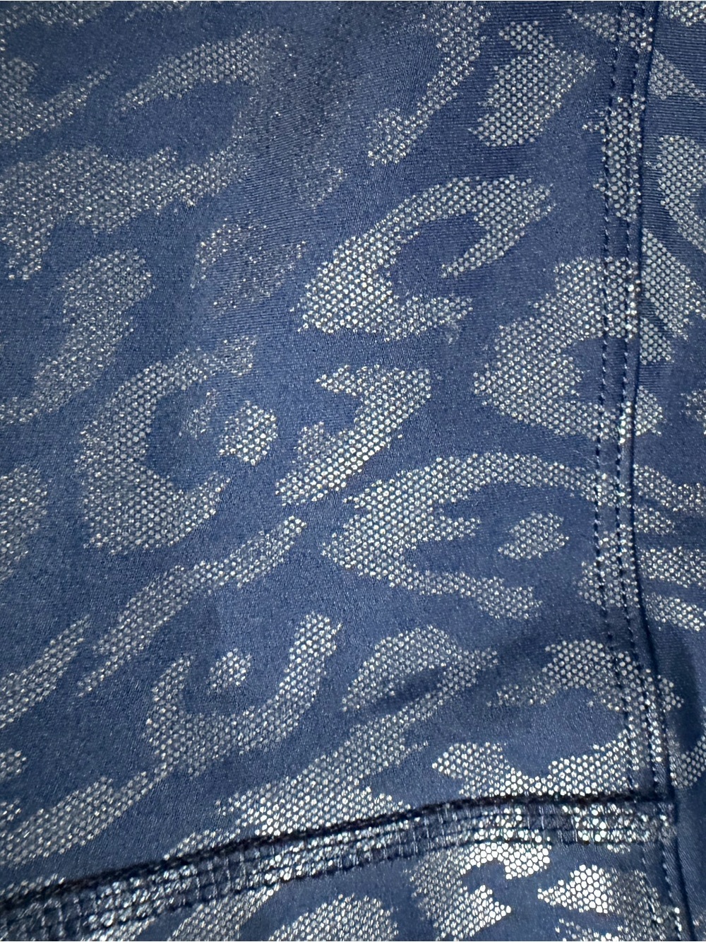 Heroine Sport Navy Blue Metallic Leopard Print Leggings Shimmer Small Luxury Fit - Picture 4 of 7